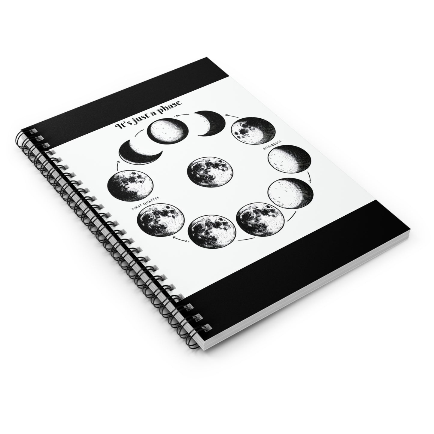 Celestial Spiral Notebook - "It's Just a Phase" - Perfect for Moon Lovers & Journal Enthusiasts