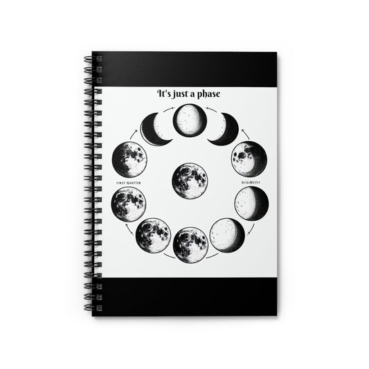 Celestial Spiral Notebook - "It's Just a Phase" - Perfect for Moon Lovers & Journal Enthusiasts